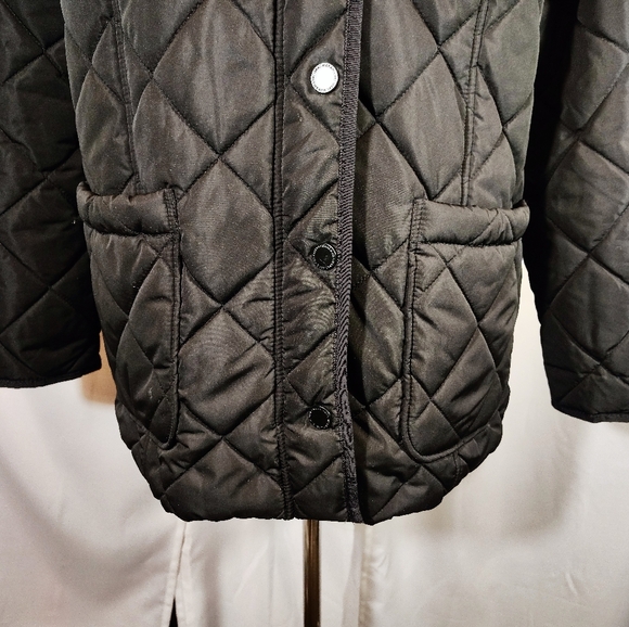 Isaac Mizrahi Puffer Jacket, Women Black Quilted, Leopard Lining, ZipUp, Pckts,M - Picture 4 of 16